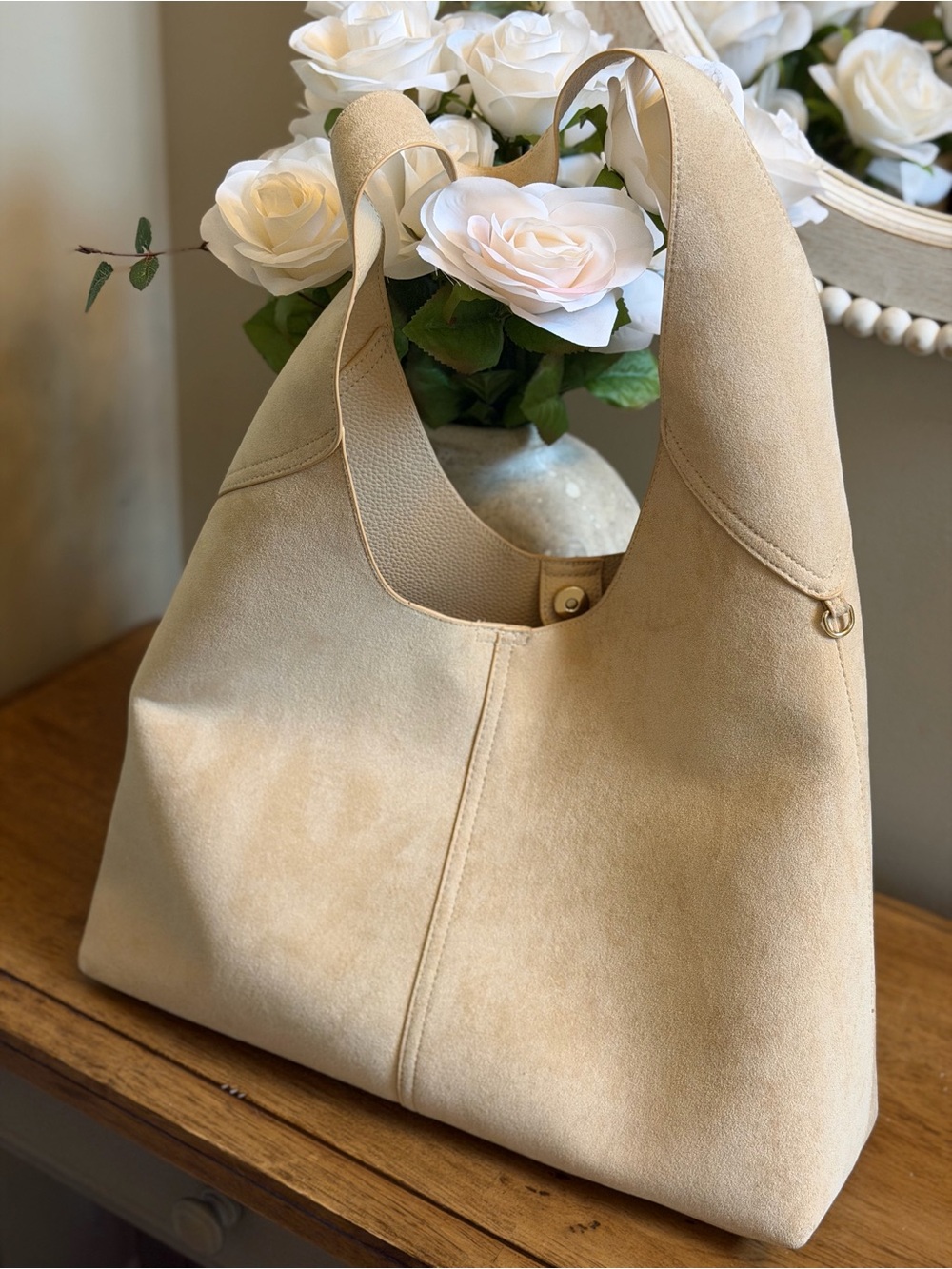 Universal Thread Beige Suede Shoulder Bag